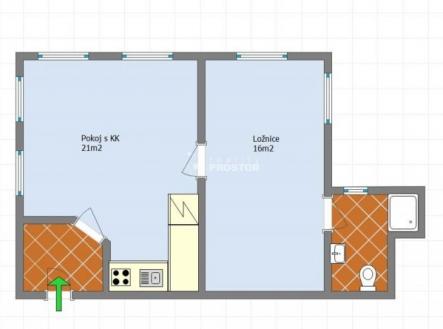 Prodej bytu, 2+kk, 49 m²