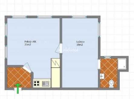 Prodej bytu, 2+kk, 49 m²