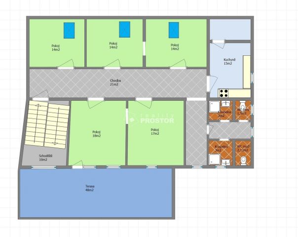 půdorys bytu v prvním podlaží