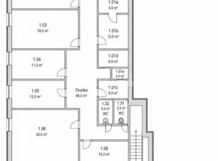 Pronájem kanceláře, 619 m²