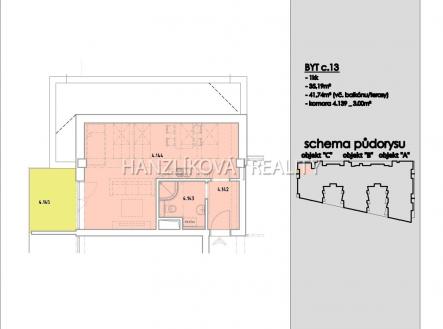 Pronájem bytu, 1+kk, 35 m²