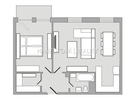 Pronájem bytu, 2+kk, 65 m²