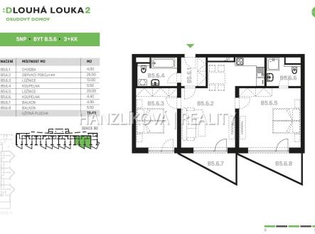 Pronájem bytu, 3+kk, 79 m²