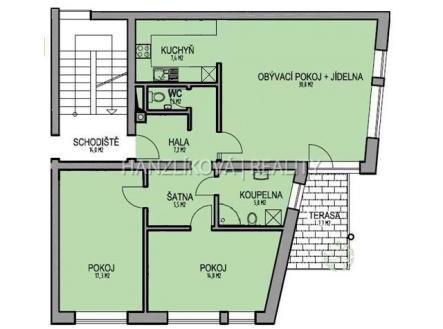 Pronájem bytu, 3+kk, 93 m²