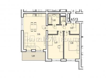 Prodej bytu, 3+kk, 77 m²