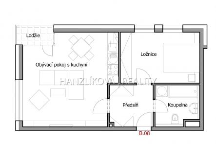 Pronájem bytu, 2+kk, 47 m²