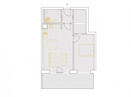Pronájem bytu, 2+kk, 54 m²