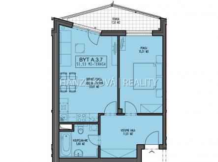 Pronájem bytu, 2+kk, 56 m²