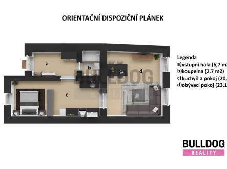 Pronájem bytu, 2+kk, 53 m²