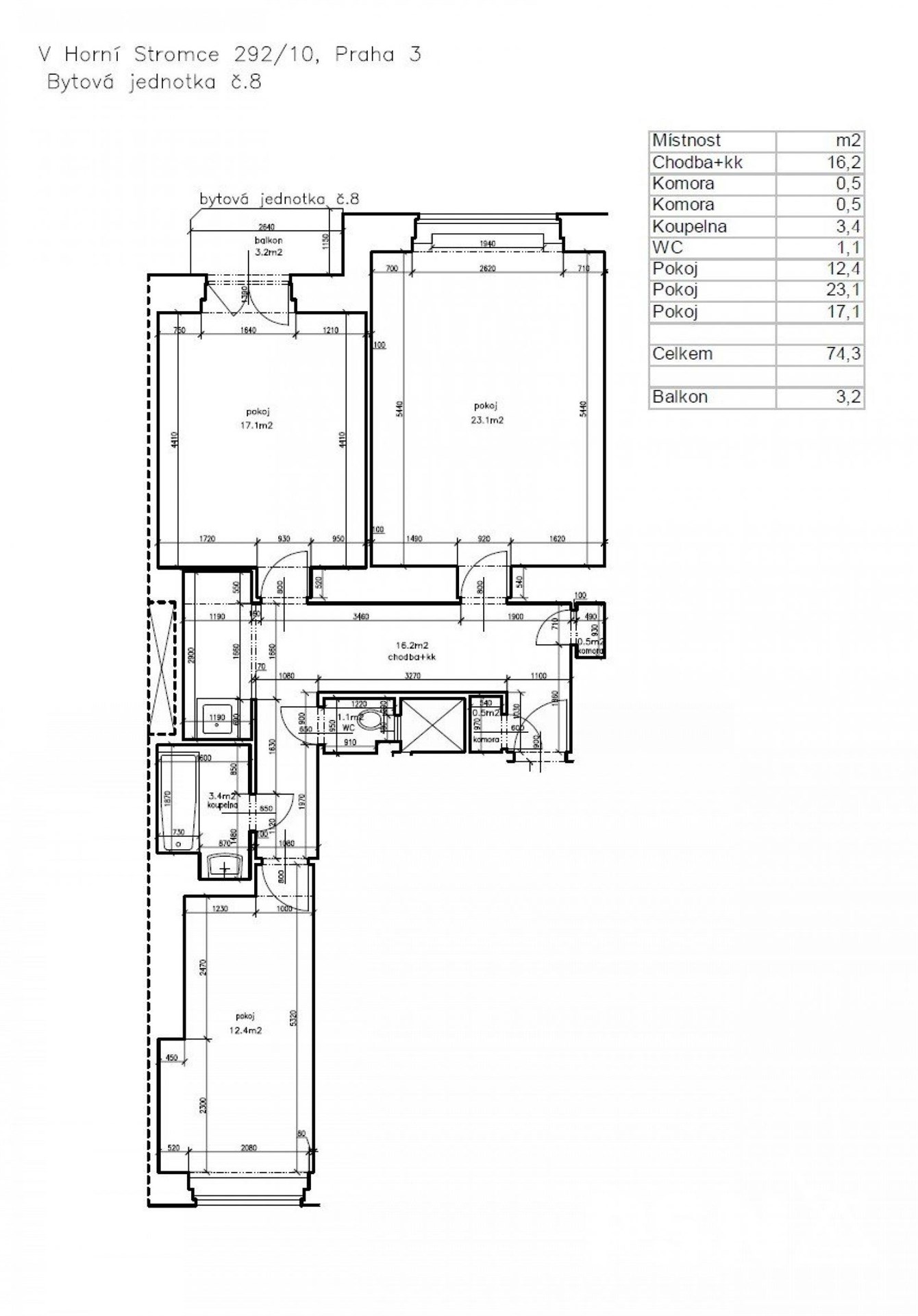 Prodej bytu 3+kk o 74,3 m²