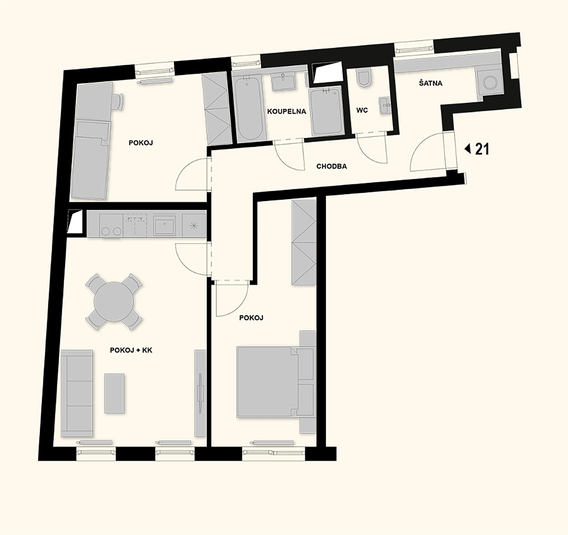 Bytová jednotka č. 21