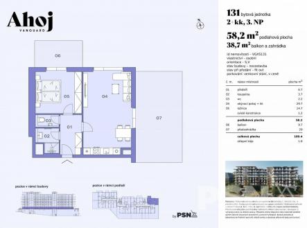 Prodej bytu, 2+kk, 58 m²