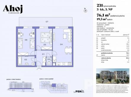 Prodej bytu, 3+kk, 76 m² obrázek