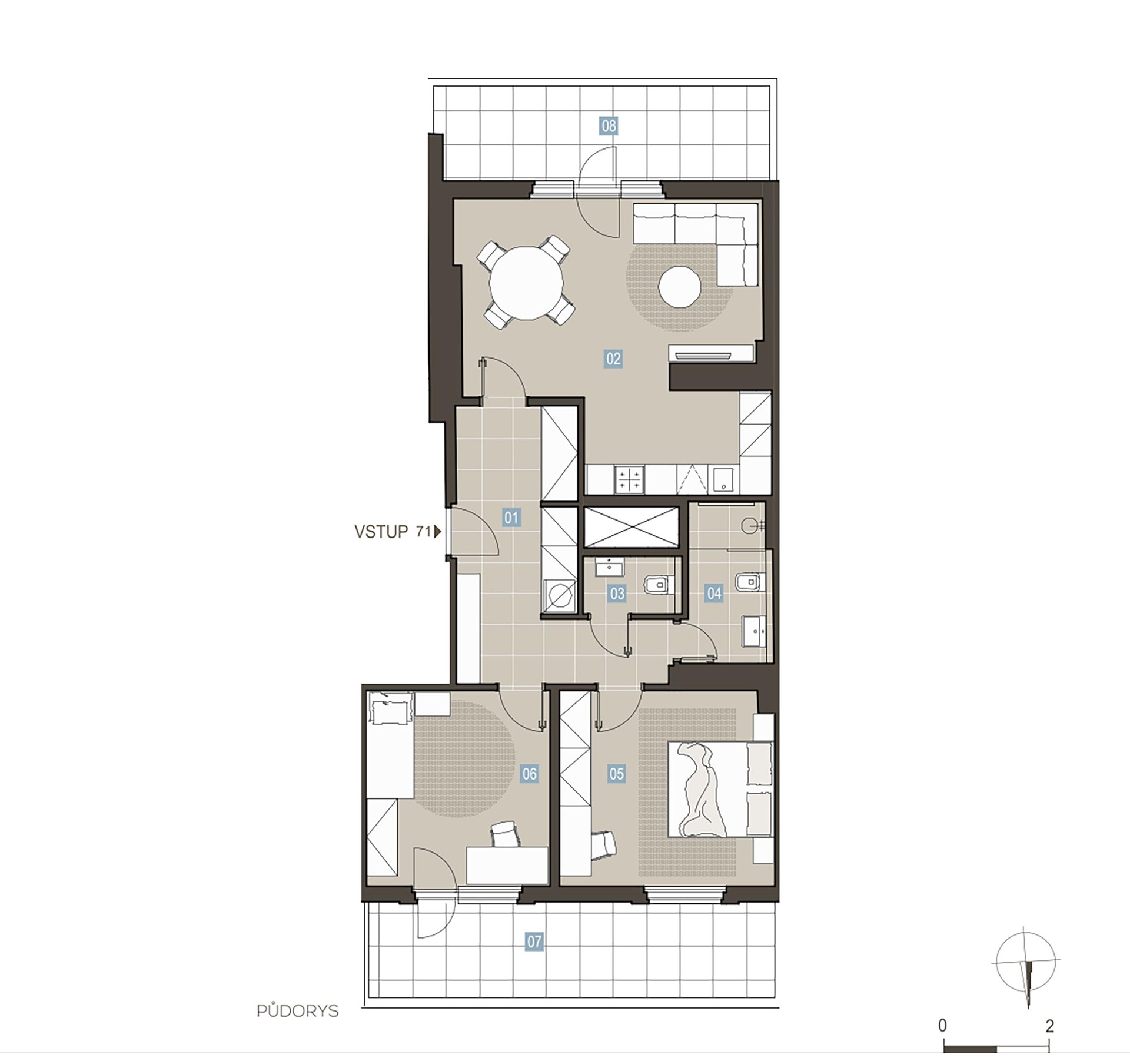 Bytová jednotka 71 ve stavu FIT OUT