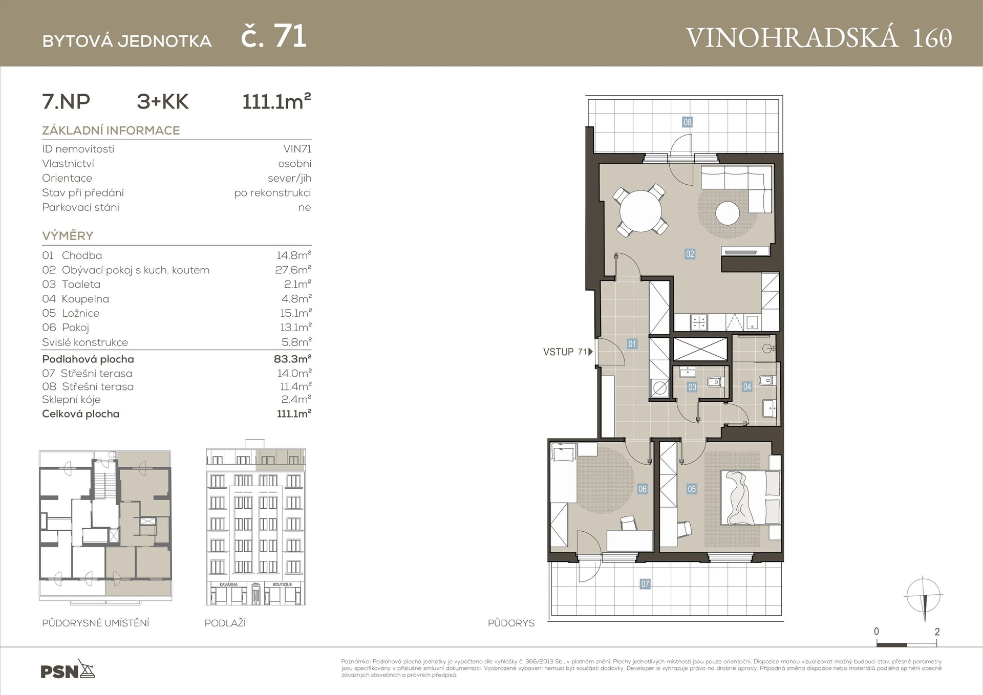 Elegantní byt 3+kk na Vinohradech 