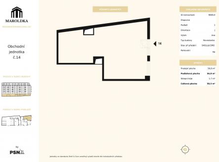 Prodej obchodní prostor, 56 m²