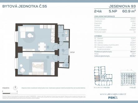 Prodej bytu, 2+kk, 59 m²