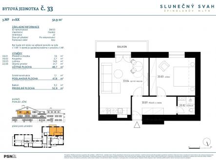 Prodej bytu, 2+kk, 53 m²