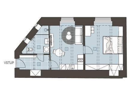 Prodej bytu, 2+kk, 52 m²