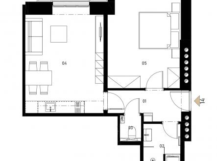 Prodej bytu, 2+kk, 48 m²