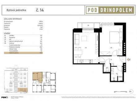 Prodej bytu, 2+kk, 54 m²