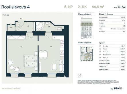 Prodej bytu, 2+kk, 67 m²