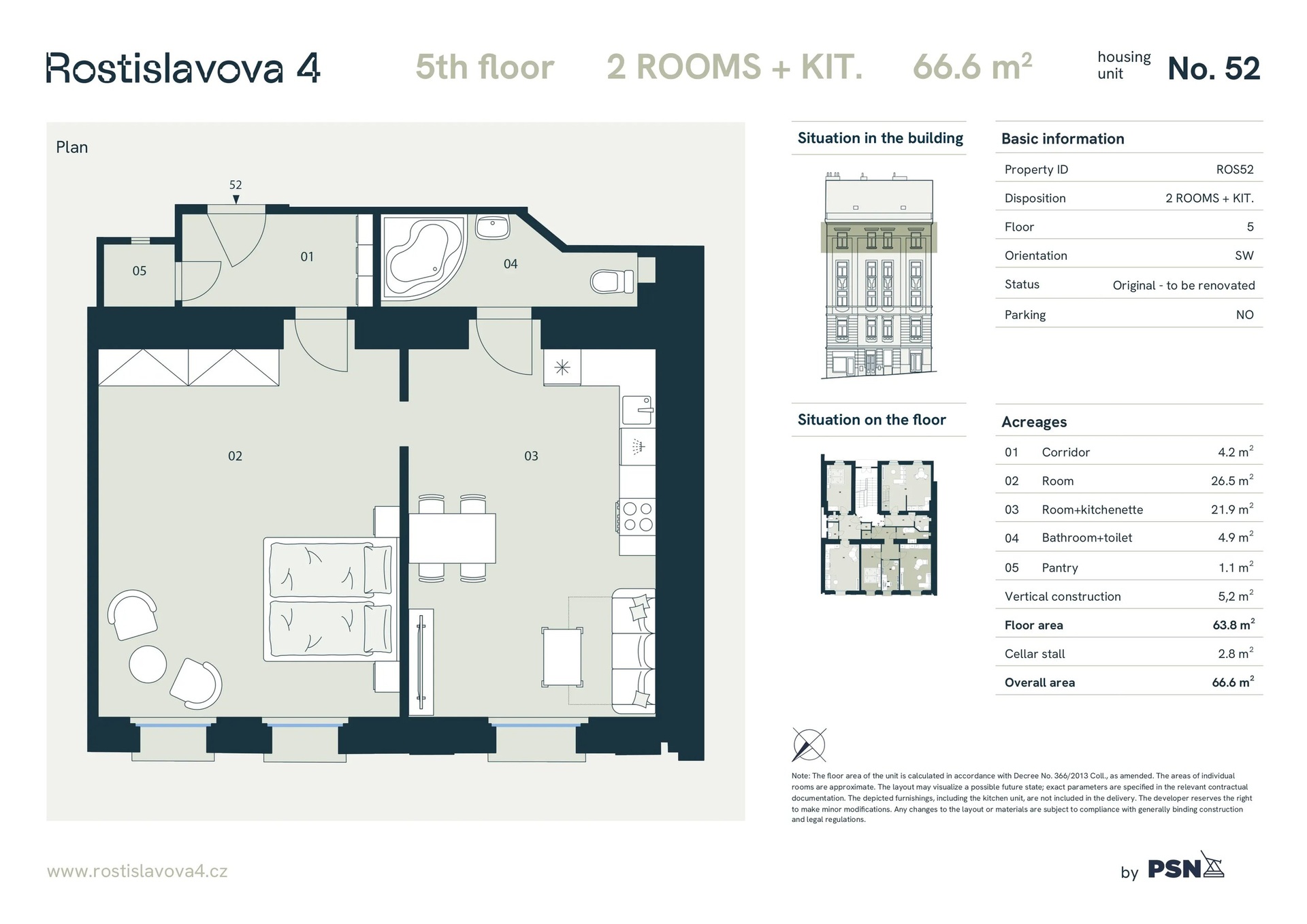 Prostorný byt 2+kk v Nuslích 
