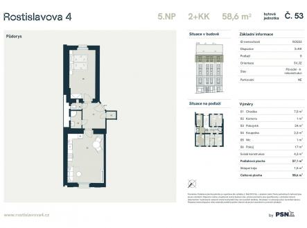 Prodej bytu, 2+kk, 59 m²