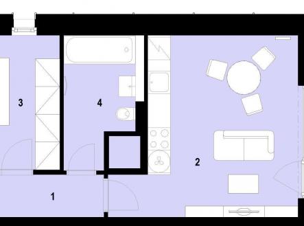Prodej bytu, 2+kk, 47 m²