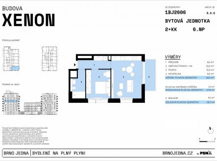 Prodej bytu, 2+kk, 54 m²