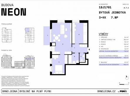 Prodej bytu, 3+kk, 80 m²