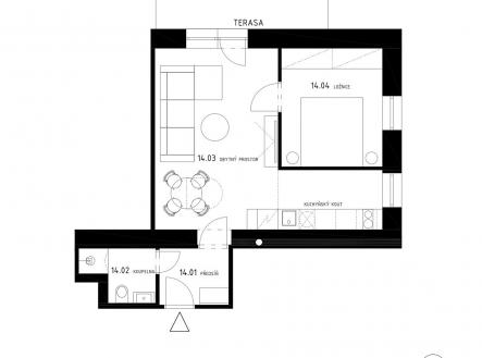 Prodej bytu, 2+kk, 43 m²