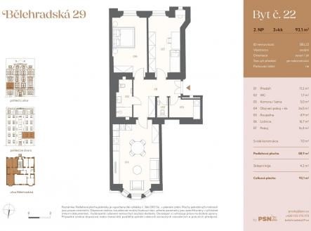 Prodej bytu, 3+kk, 93 m²