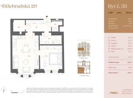 Prodej bytu, 2+kk, 67 m²