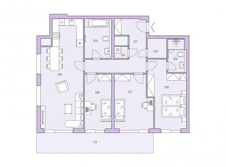 Prodej bytu, 4+kk, 116 m²