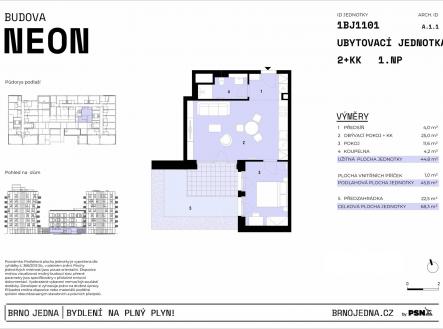 Prodej bytu, 2+kk, 68 m²
