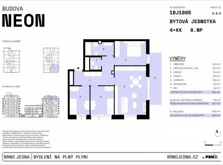 Prodej bytu, 4+kk, 92 m²