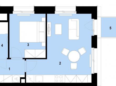 Prodej bytu, 2+kk, 44 m²