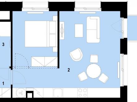 Prodej bytu, 2+kk, 46 m²