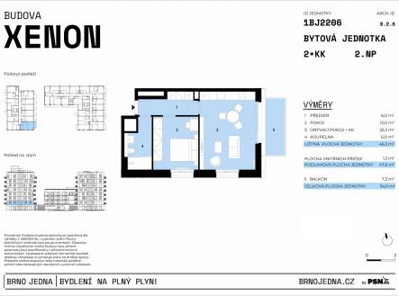 Prodej bytu, 2+kk, 55 m²