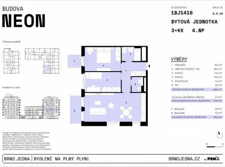 Prodej bytu, 3+kk, 79 m²