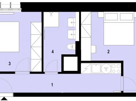 Prodej bytu, 2+1, 47 m²