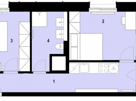 Prodej bytu, 2+1, 52 m²