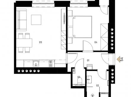 Prodej bytu, 2+kk, 48 m²