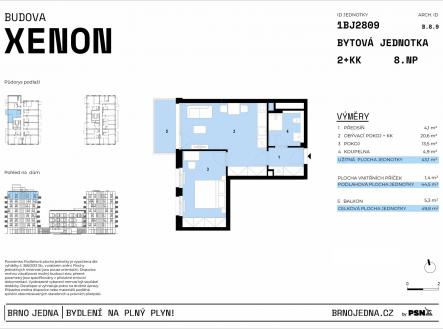 Prodej bytu, 2+kk, 50 m²