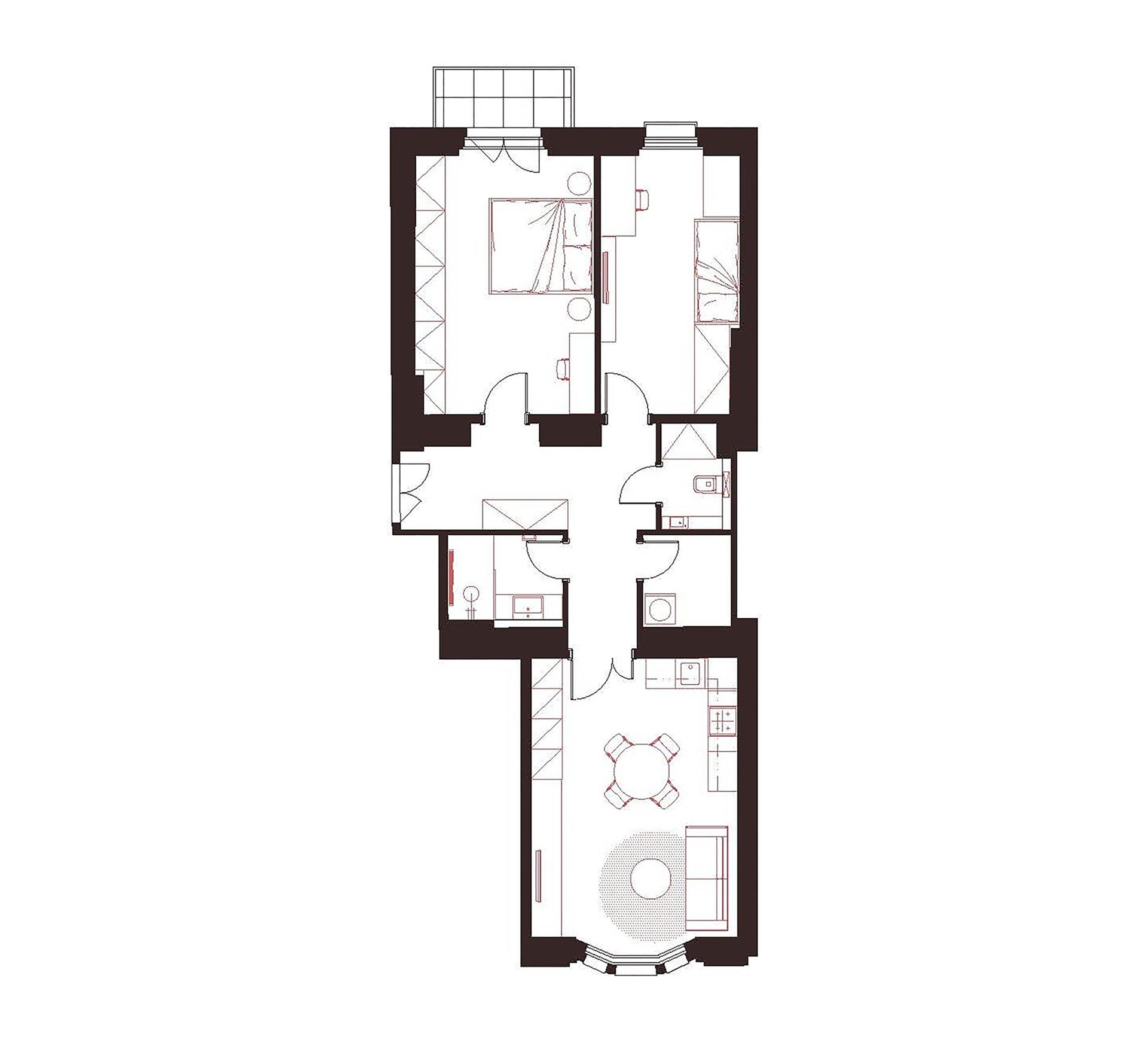 Prosvětlený byt 2+kk s balkonem, 4. NP