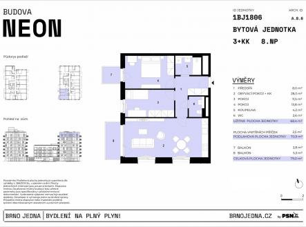 Prodej bytu, 3+kk, 79 m²