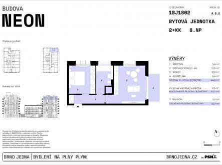 Prodej bytu, 2+kk, 53 m²
