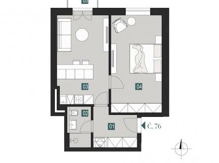 Prodej bytu, 2+kk, 50 m²