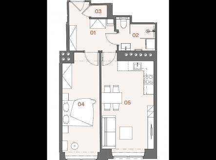 Prodej bytu, 2+kk, 50 m²